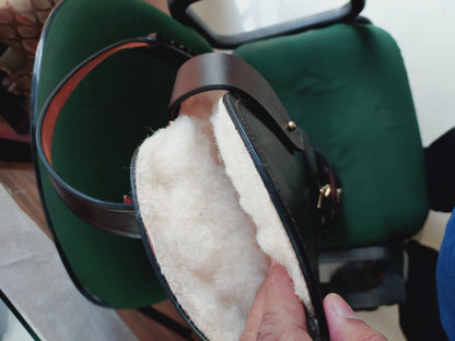 Western Rifle Scabbard – 22” Long – Hand Curved Full Grain Leather – Adjustable Shoulder Strap – Black Finish – Fits Mare’s Leg & Short Barrel Rifles