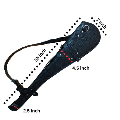 Western Rifle Scabbard – Croco Style Full Grain Leather – 33" Long Handcrafted Gun Case with Adjustable Strap – Cowboy Style