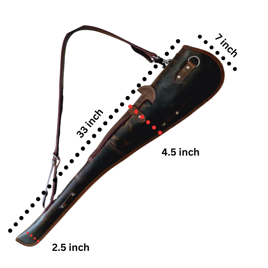 Side View of Cowboy Rifle Case – Hand-Stitched Full Grain Leather