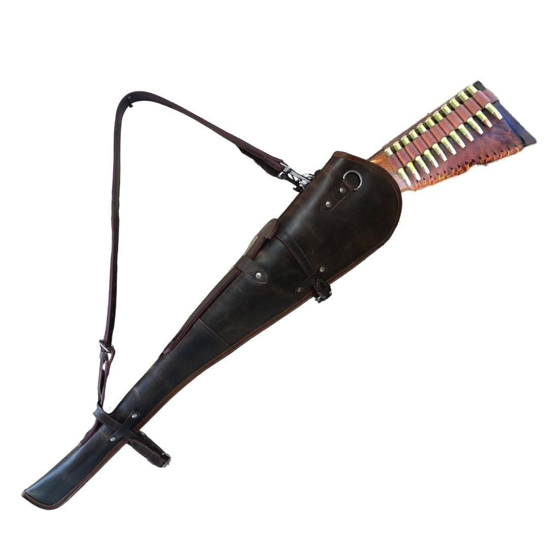 Handmade Rifle Scabbard with Adjustable Strap – Saddle-Ready Gun Case

