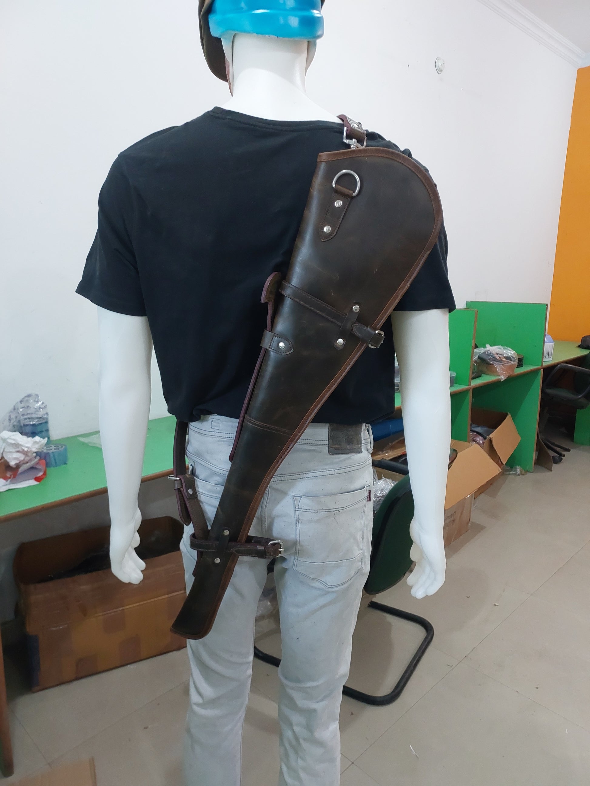 Western Rifle Scabbard, Leather Rifle Scabbard, Full Grain Leather Gun Case, Cowboy Rifle Holder, Lever Action Scabbard, 33 Inch Rifle Case, Saddle Gun Scabbard, Handmade Leather Scabbard, Rifle Case for Marlin Henry Winchester, Western Gun Accessories
