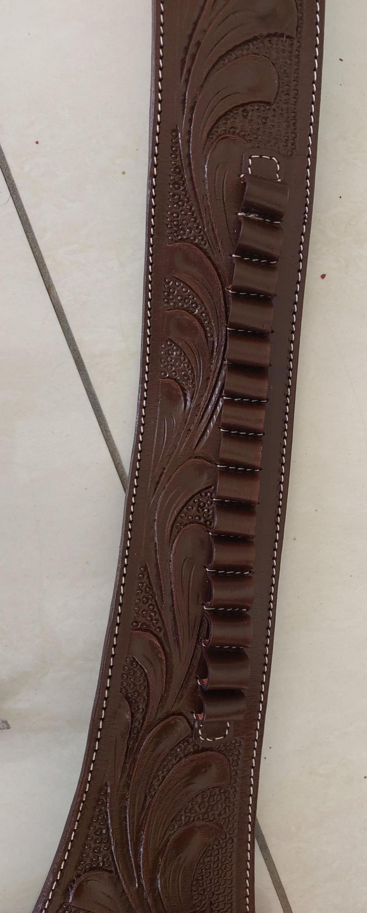 Western Leather Black Gun Holster  Belt – Handmade Old West Cowboy Style – Tooled Case for .22, .38/357, .44/45 Revolvers – Brown