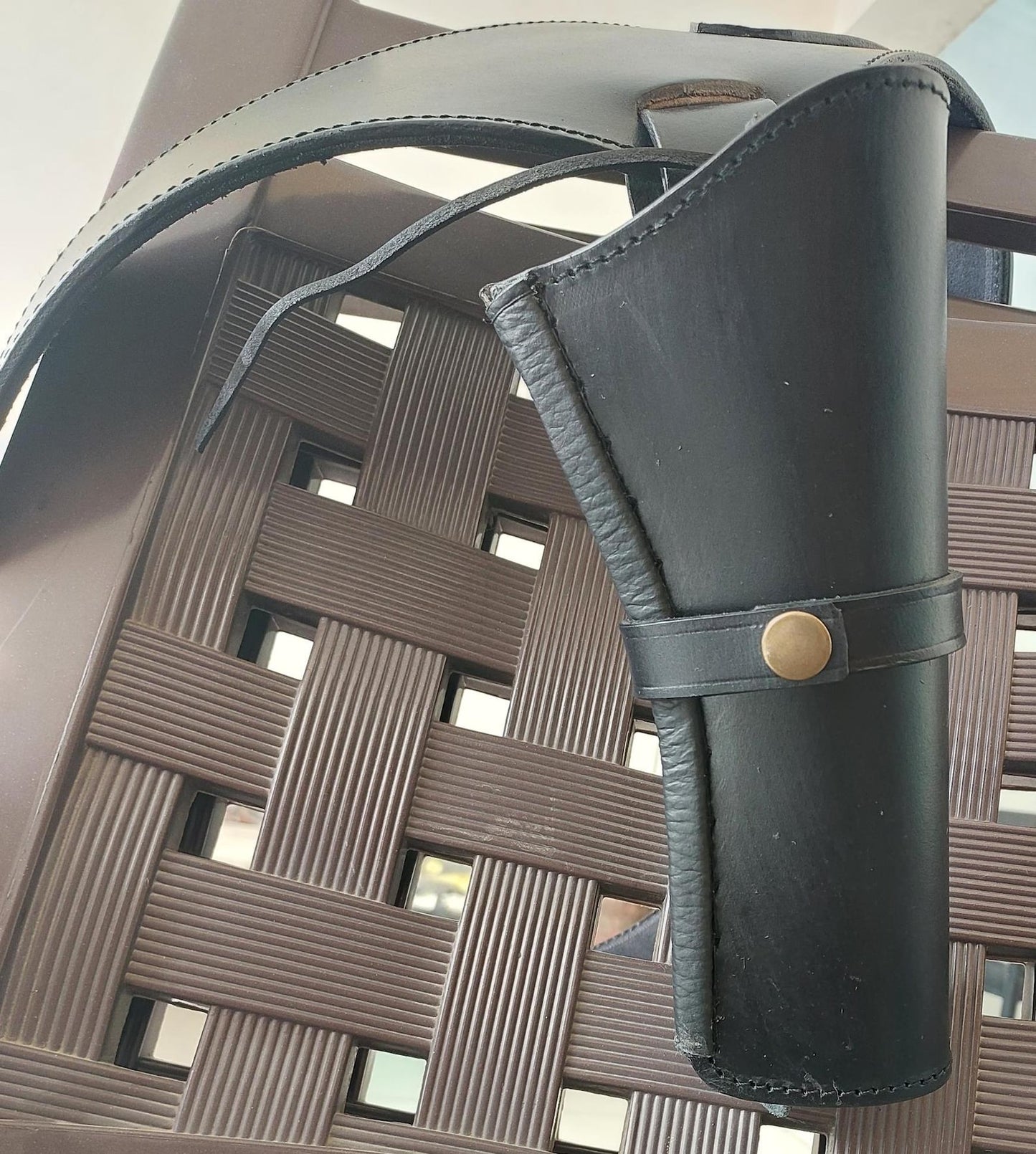 Handmade Western Gun Holster Belt – Black Genuine Leather – Old West Cowboy Style – Fits .22, .38/357, .44/45 Cal Revolvers – Great Christmas Gift for Him