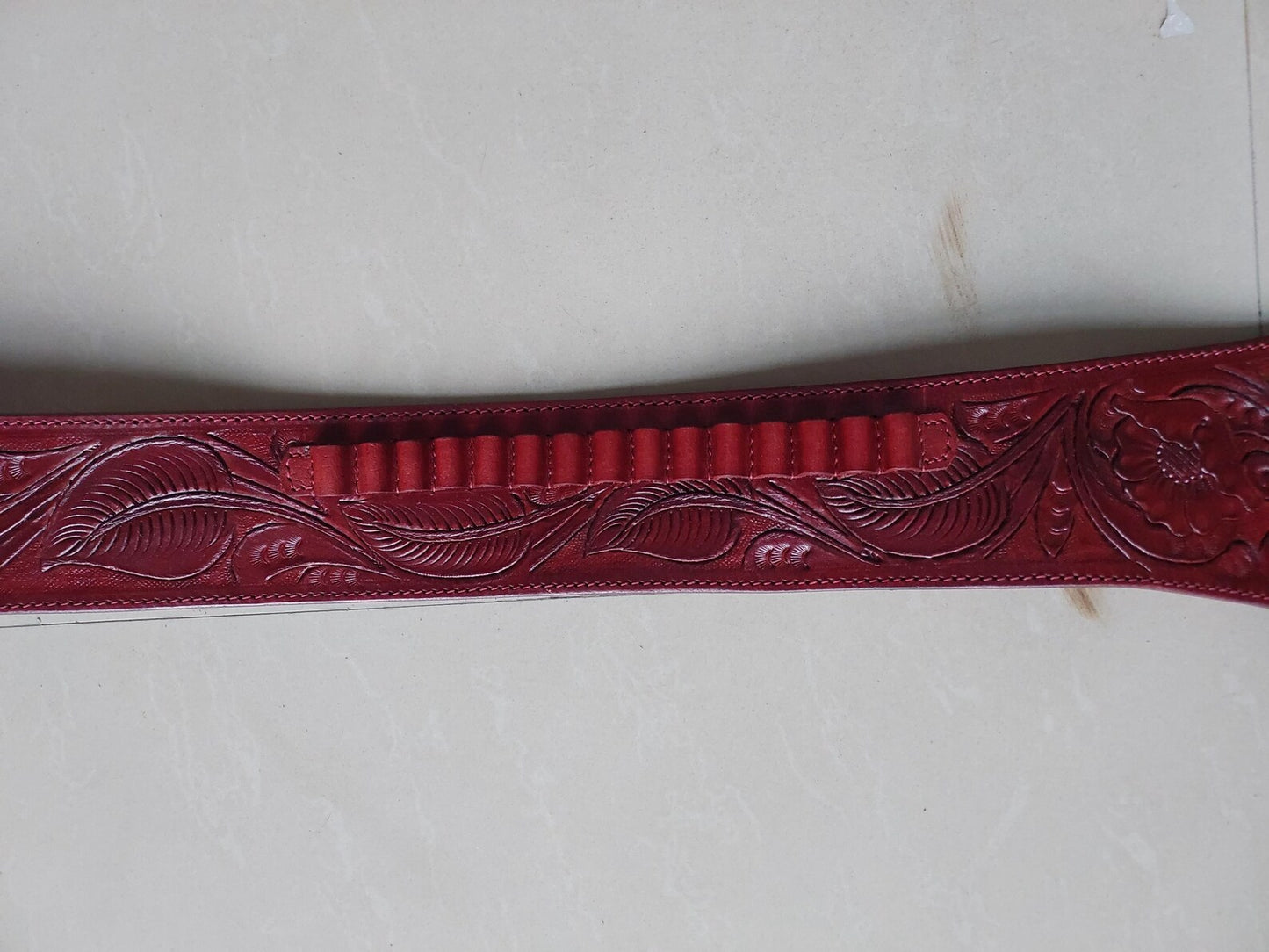 Maroon Western Revolver Holster & Belt – Handmade Leather – Fits 3.5" to 8.9" Barrel – .22 .38/357 .44/.45 Cal