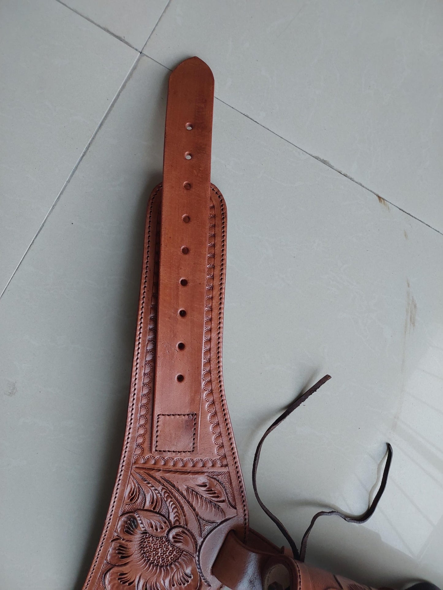 Light Brown Western Revolver Holster  Belt – Handmade Tooled Leather – Fits 3.5" to 8.9" Barrel – .22 .38/357 .44/45 Cal