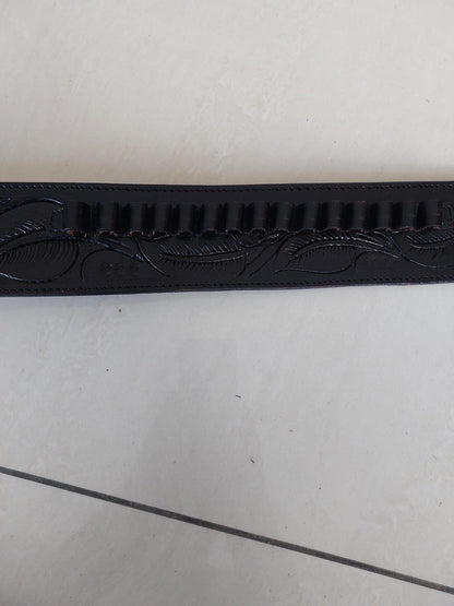 Handmade Western Gun Holster Belt – Black Premium Leather – Fits .22, .38/357, .44/45 Cal Revolvers – 3.5” to 8.9” Barrel – Cowboy Style