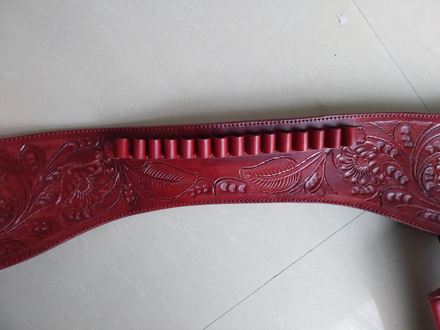 Red Western Cowboy Dual Gun Holster & Belt – Handmade Leather – Fits 3.5" to 8.9" Barrel – .22 .38/357 .44/45 Cal