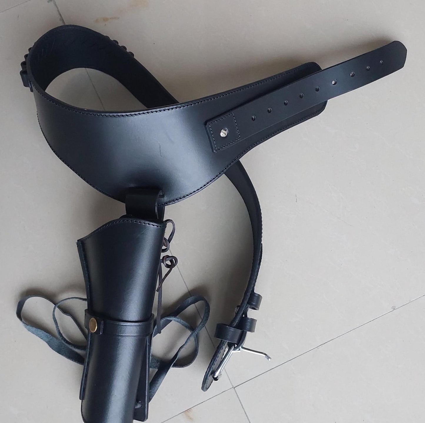 Handmade Western Leather Revolver Holster with Belt – Fits 3-5 to 8-9" Barrel – .22, .38/357, .44/45 Cal – Custom Cowboy Gun Rig