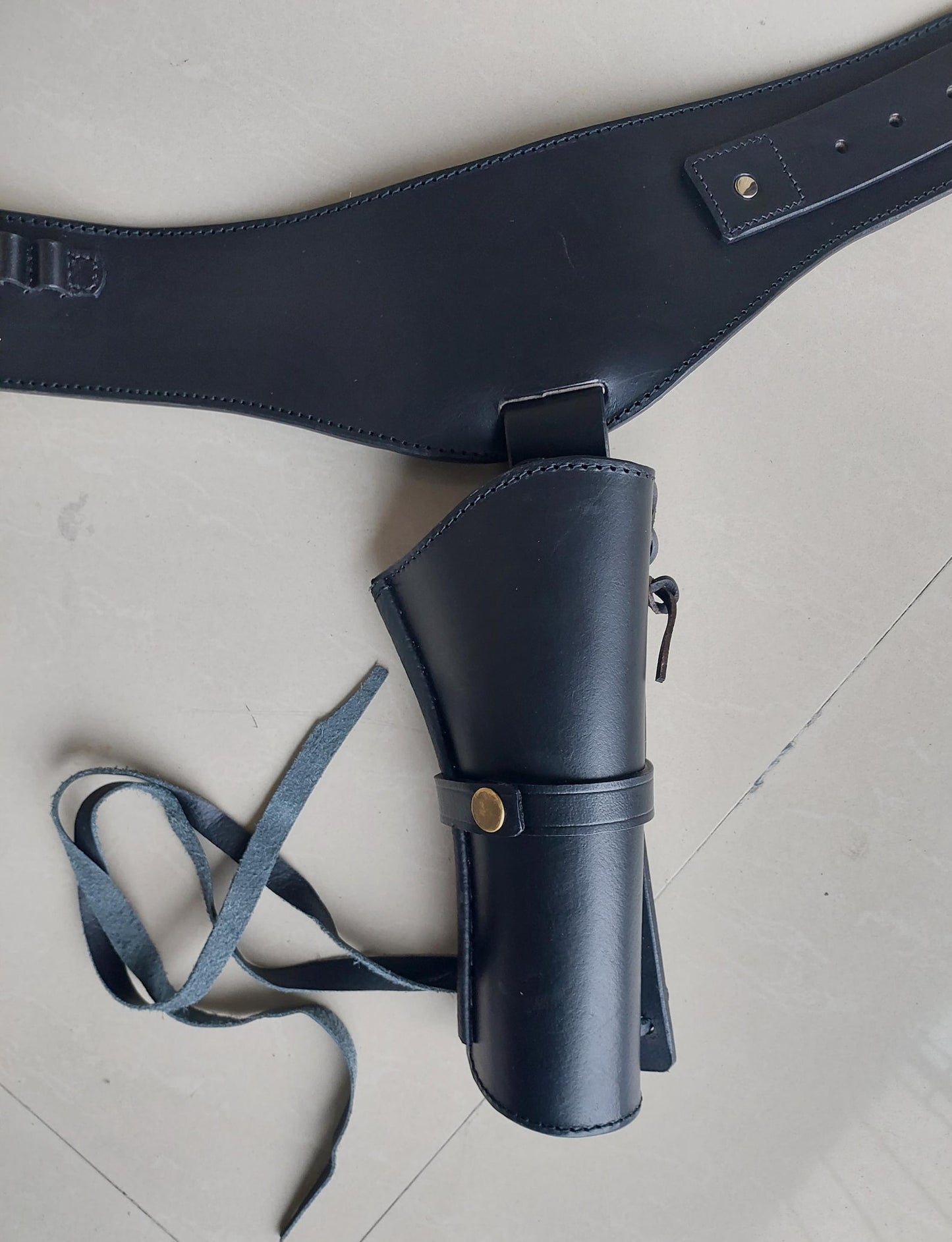 Handmade Western Leather Revolver Holster with Belt – Fits 3-5 to 8-9" Barrel – .22, .38/357, .44/45 Cal – Custom Cowboy Gun Rig