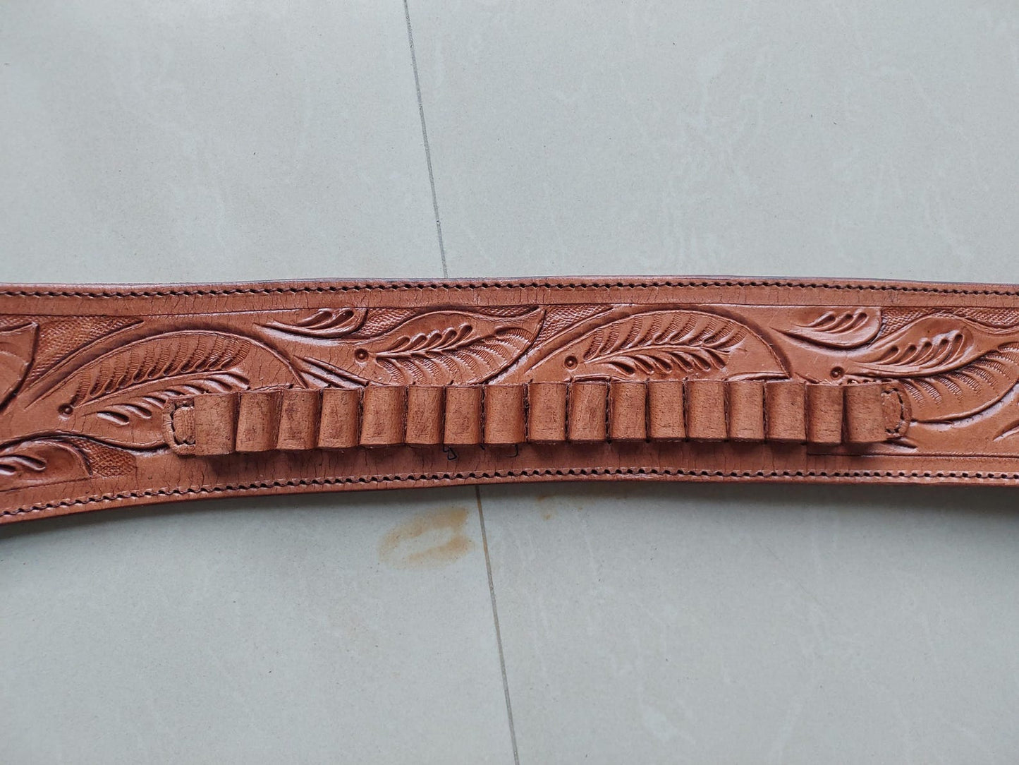 Light Brown Western Revolver Holster  Belt – Handmade Tooled Leather – Fits 3.5" to 8.9" Barrel – .22 .38/357 .44/45 Cal