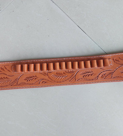 Handmade Western Leather Revolver Holster with Belt – Fits 3.5" to 8.5" Barrel – .22, .38/357, .44/45 Cal – Classic Cowboy Style Tooled Rig