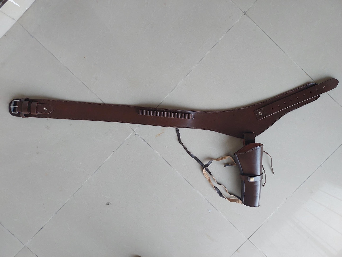 Western Leather Gun Holster & Belt – Left Hand Draw – Handmade – Fits "3-5 To 8-9" Barrel – .22, 38/357 .44/45 Cal