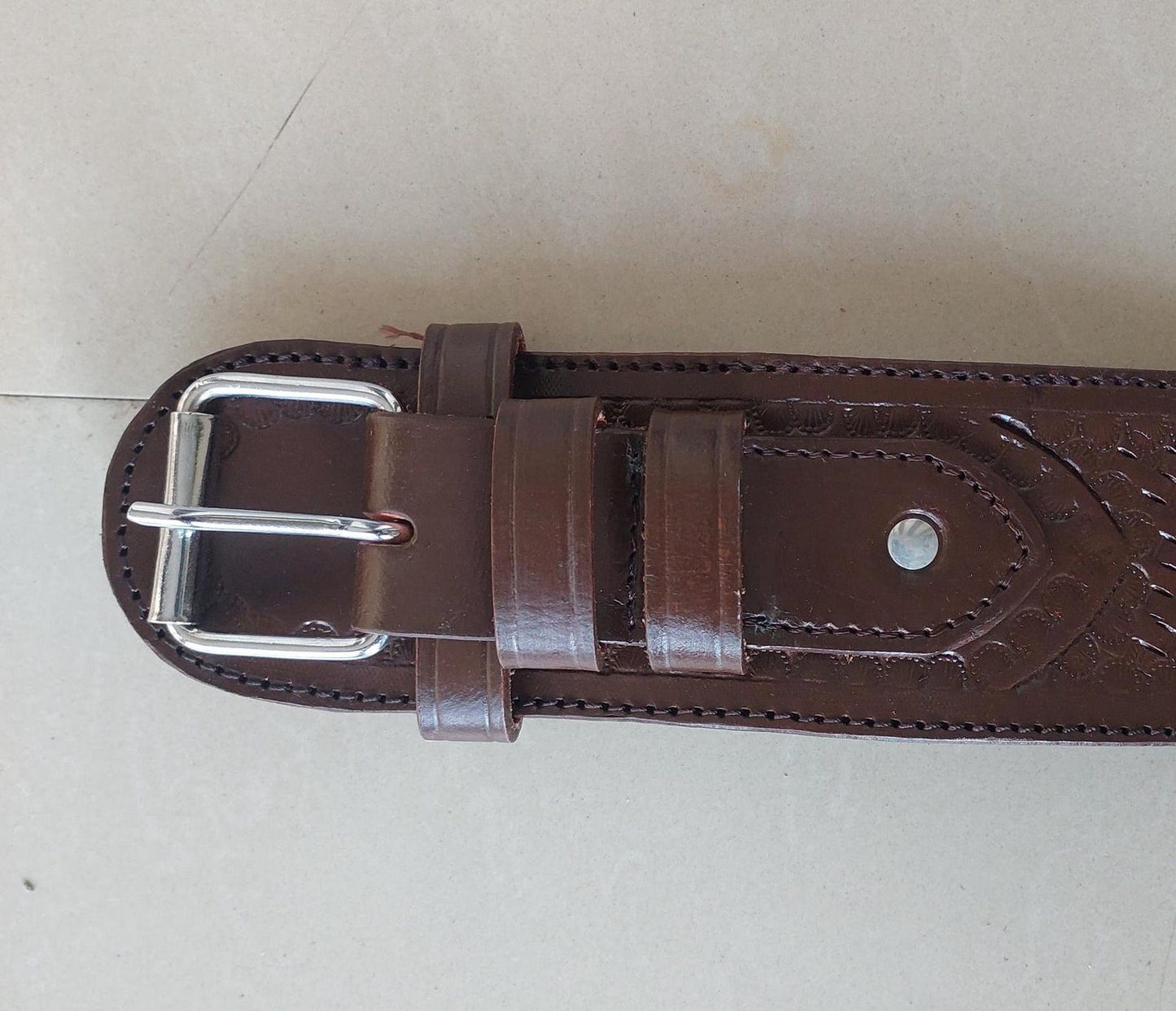 Handmade Western Leather Revolver Holster with Belt – Brown – Fits 3-5" to 8-9" Barrel – .22, .38/357, .44/45 Cal – Cowboy Style