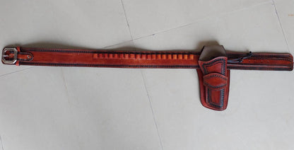 Western Gun Holster & Belt – Handmade Old West Cowboy Style – Genuine Leather – Fits .22, .38/.357, .44/.45 Revolvers