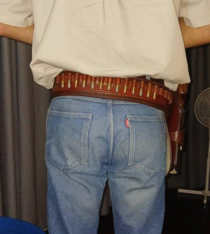 Western Gun Holster & Belt – Handmade Old West Cowboy Style – Genuine Leather – Fits .22, .38/.357, .44/.45 Revolvers