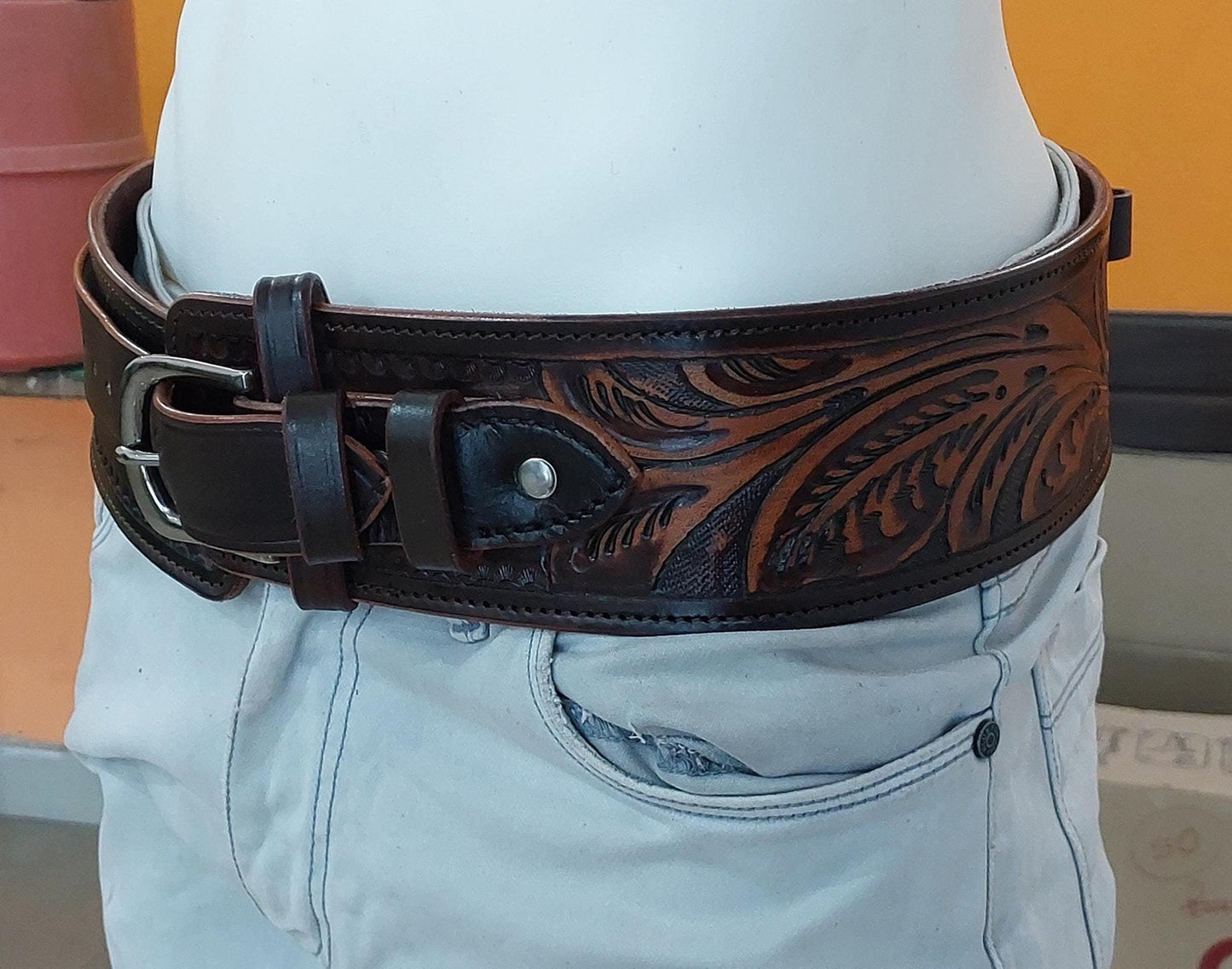 Western Gun Cartridge Holder Belt – Handmade Leather Ammo Holder – Fits .22 .38/357 .44/45 Cal – Cowboy Style