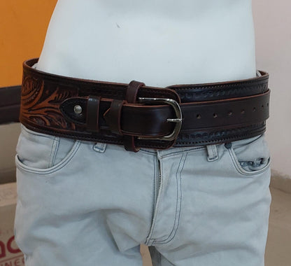 Western Gun Cartridge Holder Belt – Handmade Leather Ammo Holder – Fits .22 .38/357 .44/45 Cal – Cowboy Style