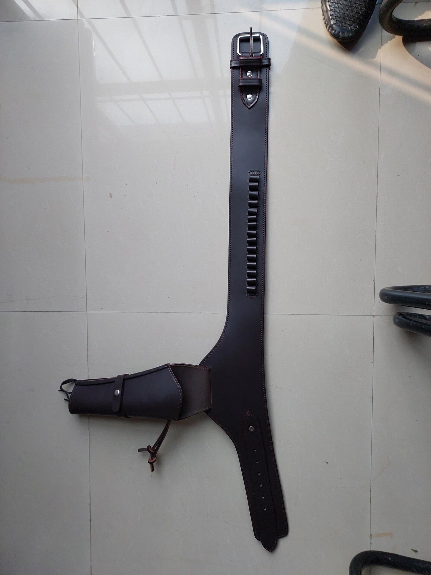 Western Gun Holster & Belt – Dual Color Handmade Leather – Fits 3.5" to 8.9" Revolver – .22 .38/357 .44/45 Cal – Cowboy Style