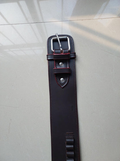 Western Gun Holster & Belt – Dual Color Handmade Leather – Fits 3.5" to 8.9" Revolver – .22 .38/357 .44/45 Cal – Cowboy Style