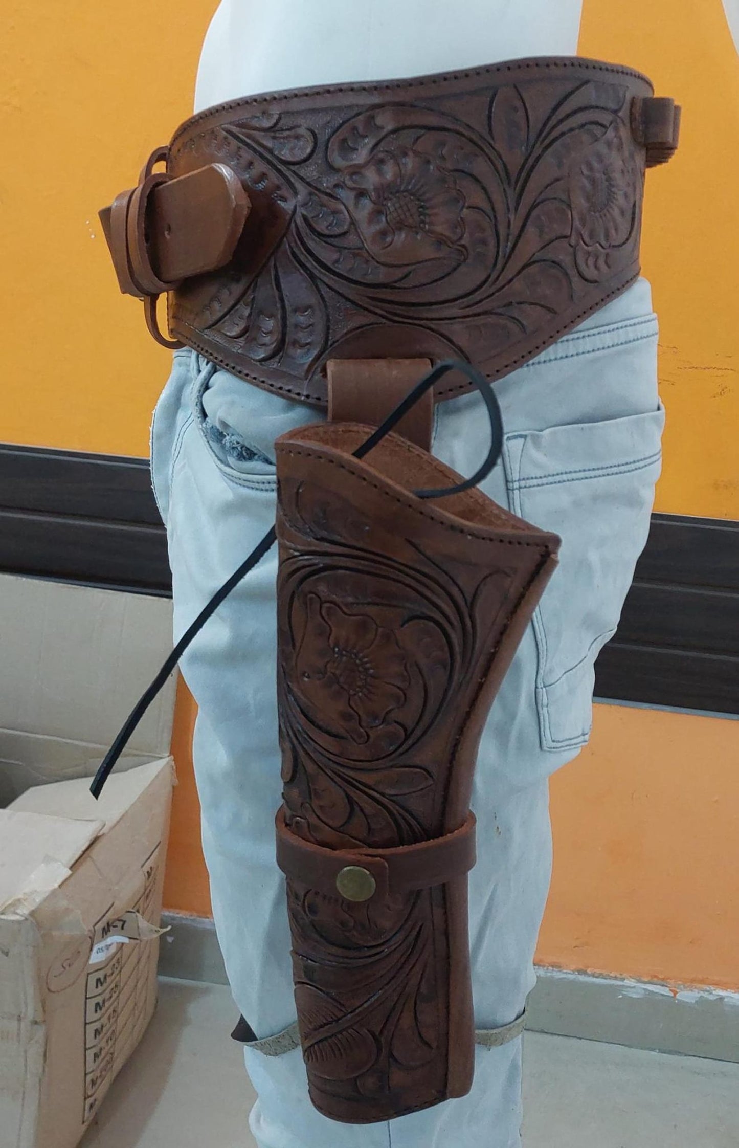 Dual Western Revolver Holster  Belt – Handmade Cowboy Leather Rig – Fits .22, .38/357, .44/45 – 4" to 6.5" Barrels