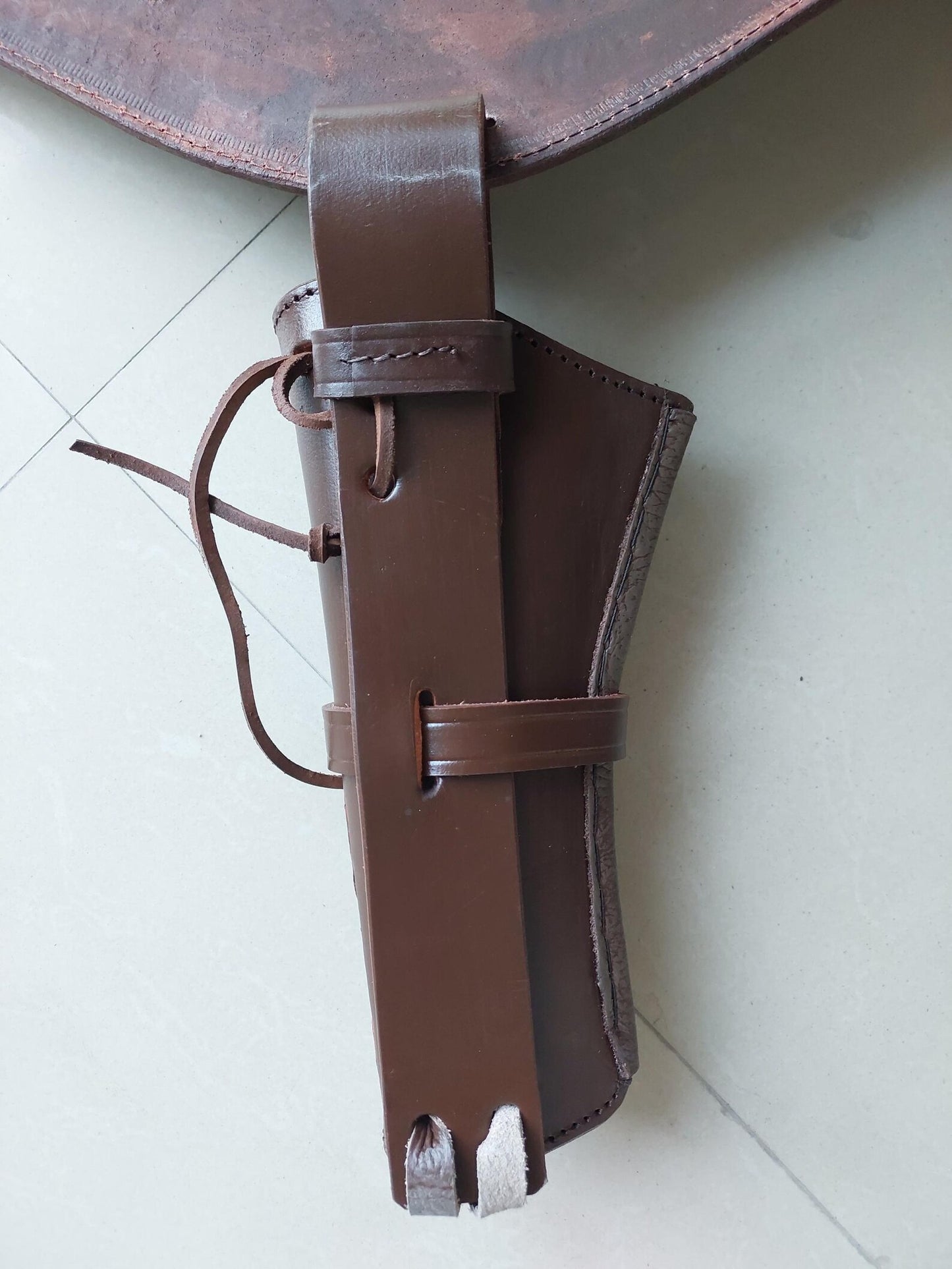 Handmade Western Leather Gun Holster Belt – Eagle  Floral Tooled Design – Fits 3.5” to 8.9” Barrel – .22, .38/357, .44/45 Cal