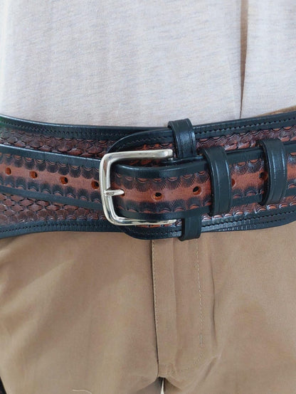 Western Gun Holster with Belt – Handmade Leather Holster for Revolvers – Fits 4" to 6.5" Barrel – Cowboy Fast Draw Style – Right Hand Draw